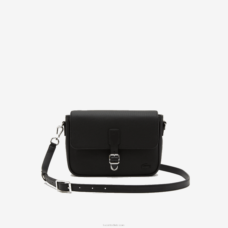 mujer Lacoste negro 000 bolso messenger con cierre de hebilla N6XZ22873