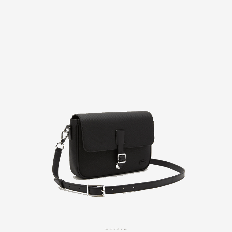 mujer Lacoste negro 000 bolso messenger con cierre de hebilla N6XZ22873