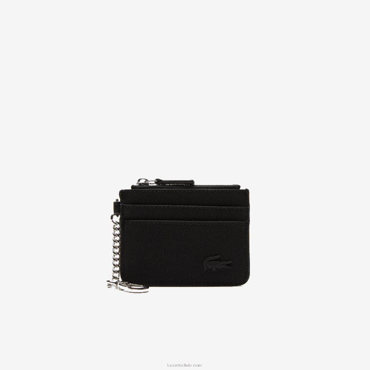 mujer Lacoste negro 000 tarjetero con 4 ranuras y cremallera N6XZ22806