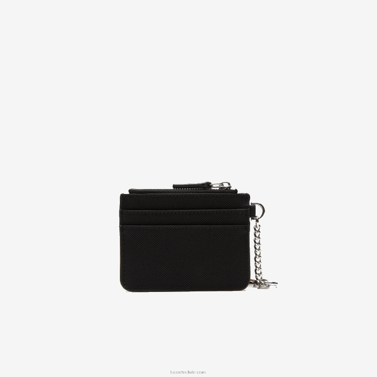 mujer Lacoste negro 000 tarjetero con 4 ranuras y cremallera N6XZ22806
