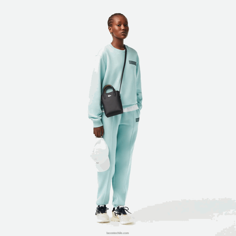 mujer Lacoste negro krema a91 bolso de hombro Anna Signature de petit piqué reversible N6XZ22871