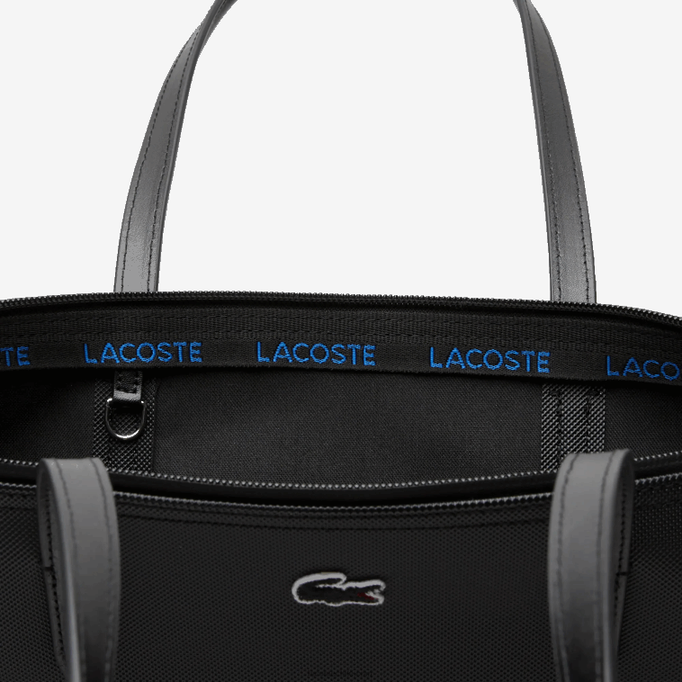 mujer Lacoste negro marina blanco k35 bolsa de compras con rayas en bloques de color en contraste N6XZ22890
