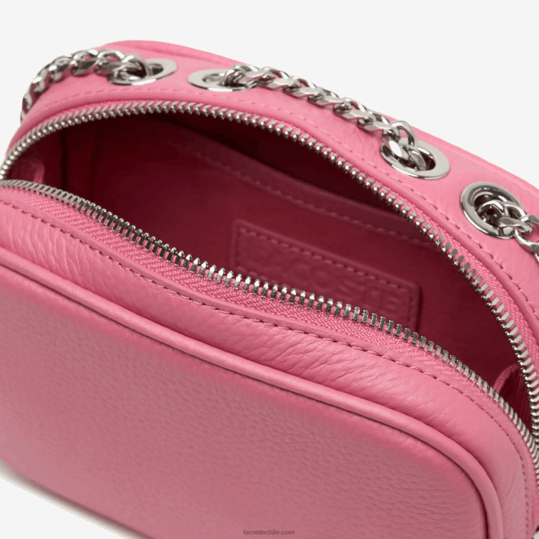 mujer Lacoste reseda l39 bolso de hombro cuadrado de piel flor N6XZ22787