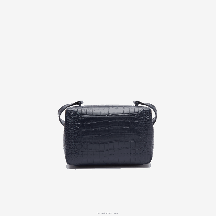 mujer Lacoste zafiro oscuro b88 bolso de mano amelia de piel repujada con cierre de metal N6XZ22832
