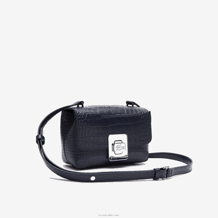 mujer Lacoste zafiro oscuro b88 bolso de mano amelia de piel repujada con cierre de metal N6XZ22832