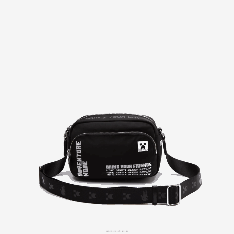 mujerminecraft negro blanco k00 bolso de hombro lacoste x minecraft de nailon con estampado N6XZ22838