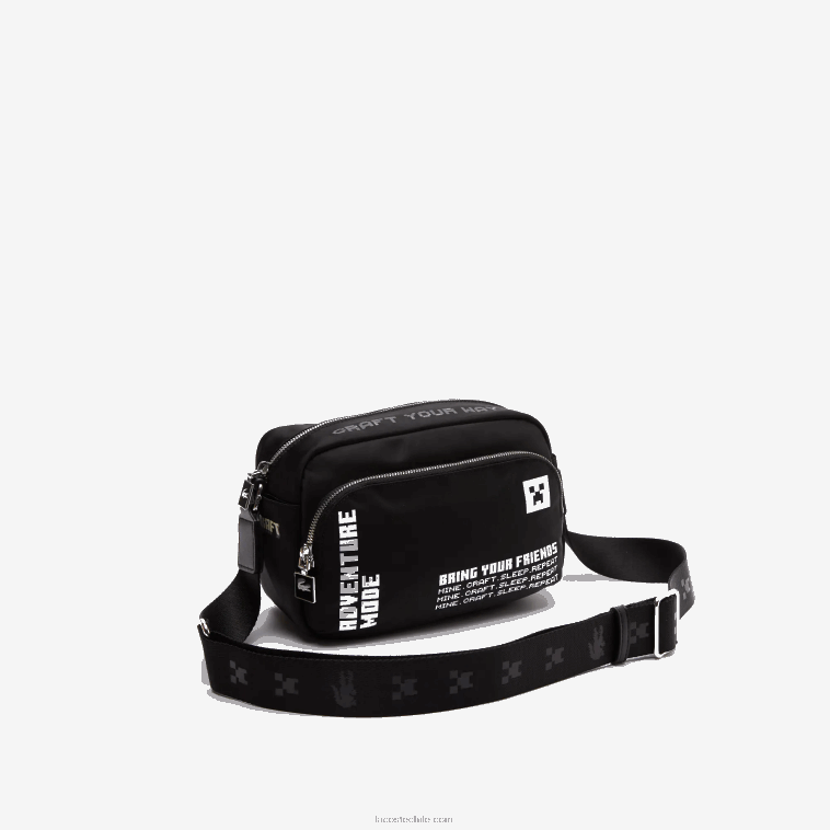 mujerminecraft negro blanco k00 bolso de hombro lacoste x minecraft de nailon con estampado N6XZ22838