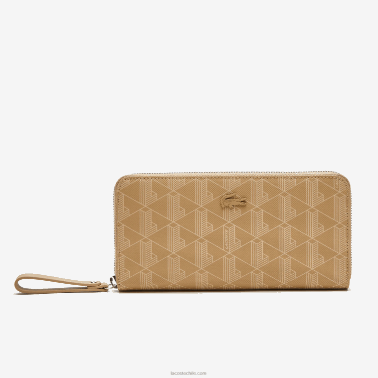 mujer Lacoste beige vienés l01 cartera con cremallera y monograma estampado N6XZ22773 mujer Lacoste beige vienés l01 cartera con cremallera y monograma estampado N6XZ22773