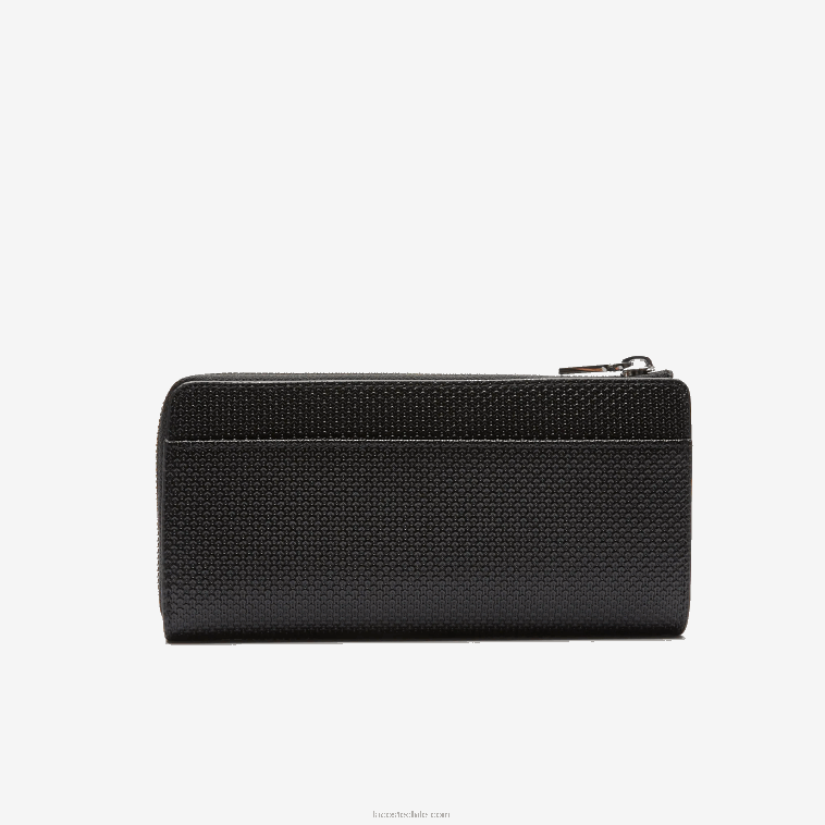 mujer Lacoste negro 000 cartera chantaco piel piqué mate cremallera N6XZ22827