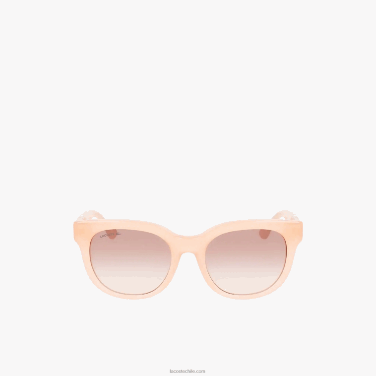 mujer Lacoste rosa 662 gafas de sol ovaladas de acetato de piel de cocodrilo N6XZ22919