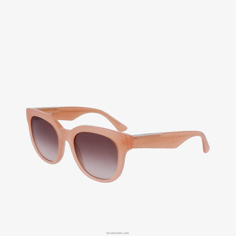 mujer Lacoste rosa 662 gafas de sol ovaladas de acetato de piel de cocodrilo N6XZ22919