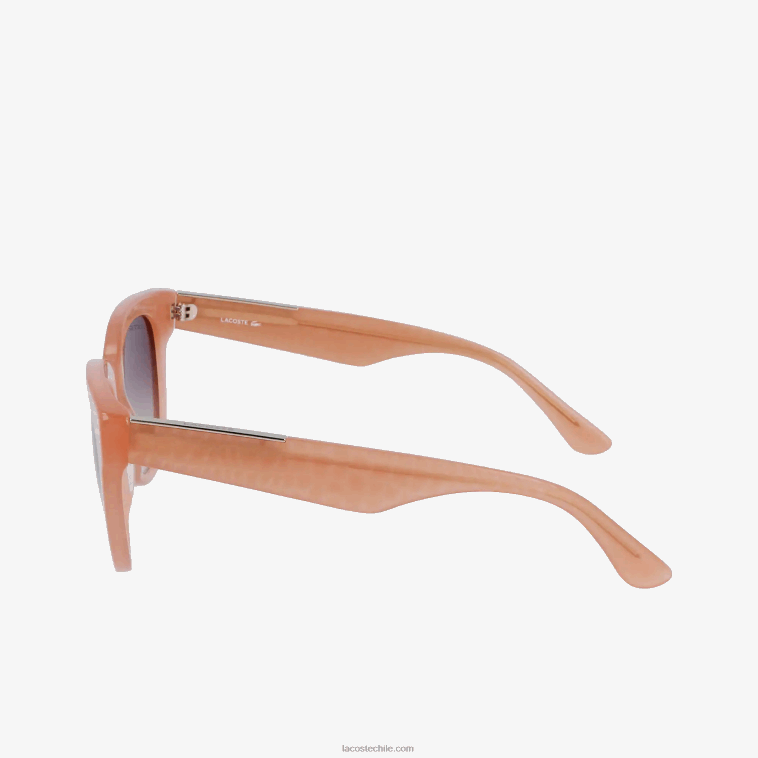 mujer Lacoste rosa 662 gafas de sol ovaladas de acetato de piel de cocodrilo N6XZ22919