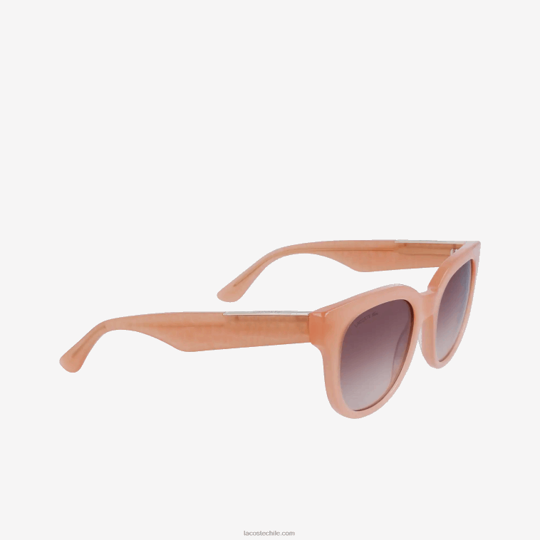 mujer Lacoste rosa 662 gafas de sol ovaladas de acetato de piel de cocodrilo N6XZ22919