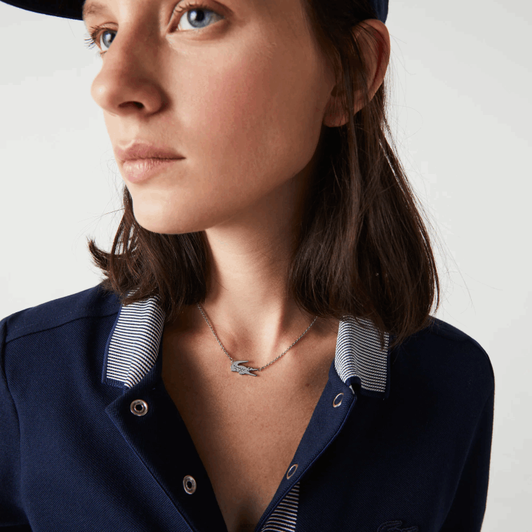 mujer Lacoste plata 045 collar de cocodrilo N6XZ22905 mujer Lacoste plata 045 collar de cocodrilo N6XZ22905