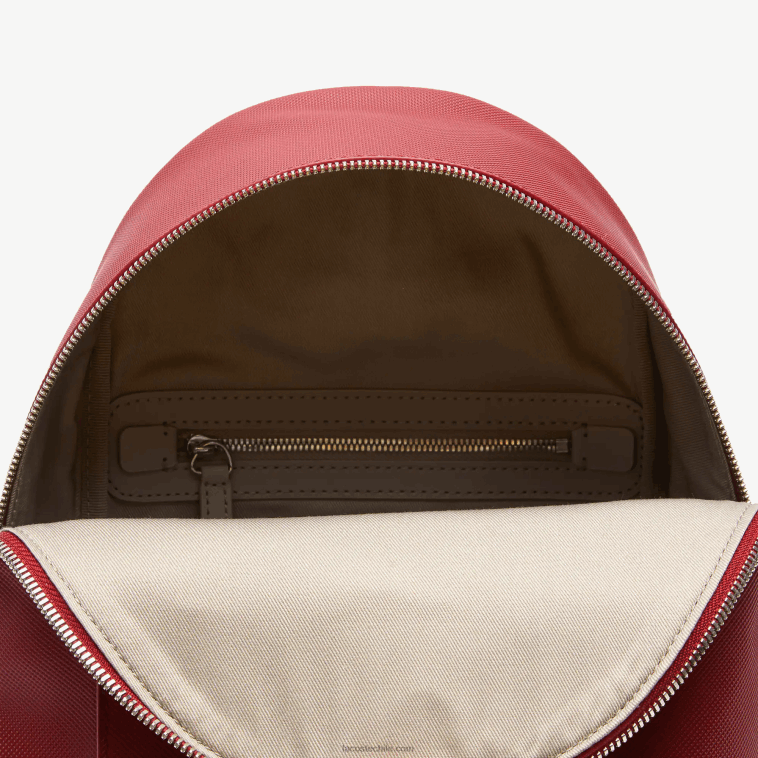 mujer Lacoste burdeos c88 mochila daily classic de lona piqué revestida N6XZ22845