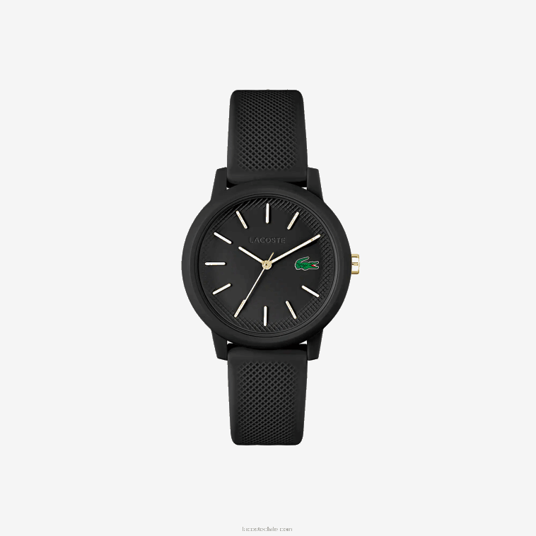 mujer Lacoste negro 000 Reloj 12.12 con correa de silicona negra. N6XZ22910 mujer Lacoste negro 000 Reloj 12.12 con correa de silicona negra. N6XZ22910