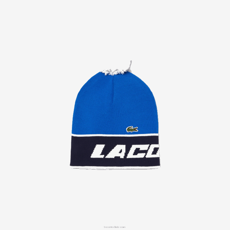 mujer Lacoste azul marino blanco st1 gorro con pompones y bloques de color N6XZ22914 mujer Lacoste azul marino blanco st1 gorro con pompones y bloques de color N6XZ22914