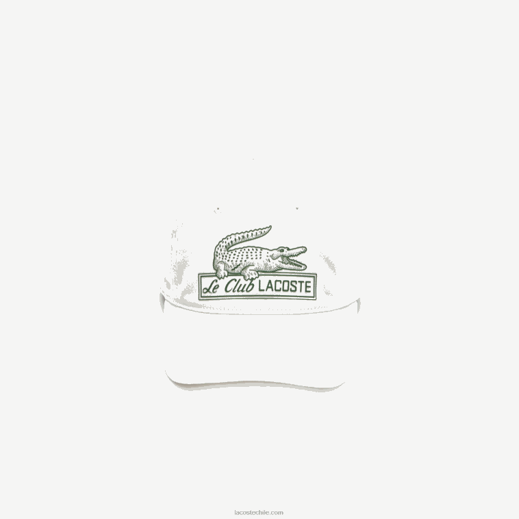 mujer Lacoste blanco 70v gorra vintage con estampado de cocodrilo N6XZ22897