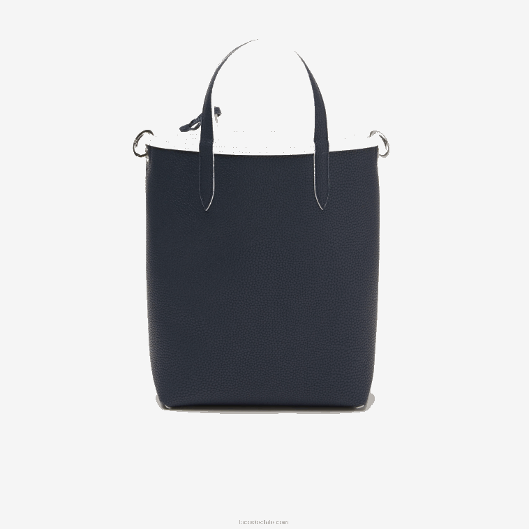 mujer Lacoste noche azul farine l44 tote anna reversible de lona revestida N6XZ22780