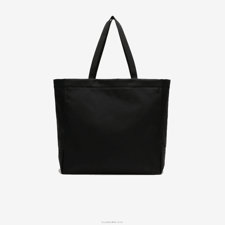 mujer Lacoste parche negro l51 tote oversize con logo en contraste N6XZ21947
