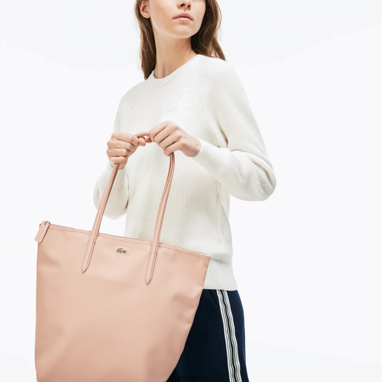mujer Lacoste rosa virtual 185 bolso shopper l.12.12 concept con cremallera vertical N6XZ22836