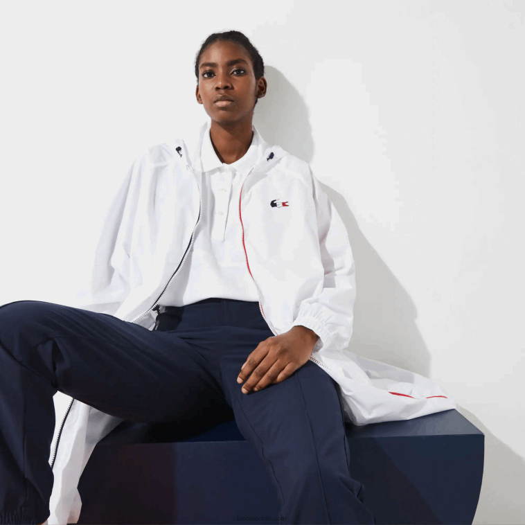 mujer Lacoste blanco azul marino rojo a10 gabardina plegable sport edición espíritu deportivo francés N6XZ22622 mujer Lacoste blanco azul marino rojo a10 gabardina plegable sport edición espíritu deportivo francés N6XZ22622