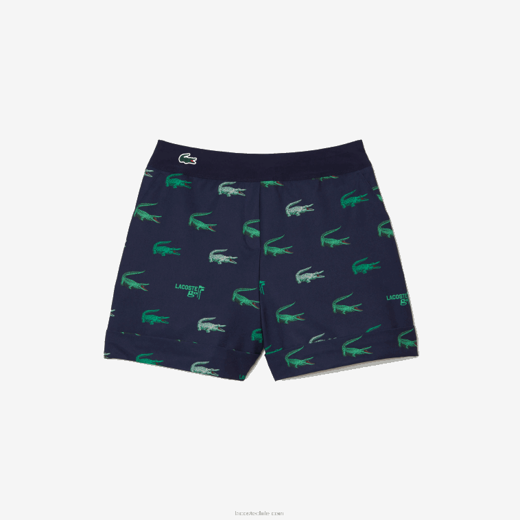 mujer Lacoste azul marino 166 bermudas ligeras de golf estampadas N6XZ22447