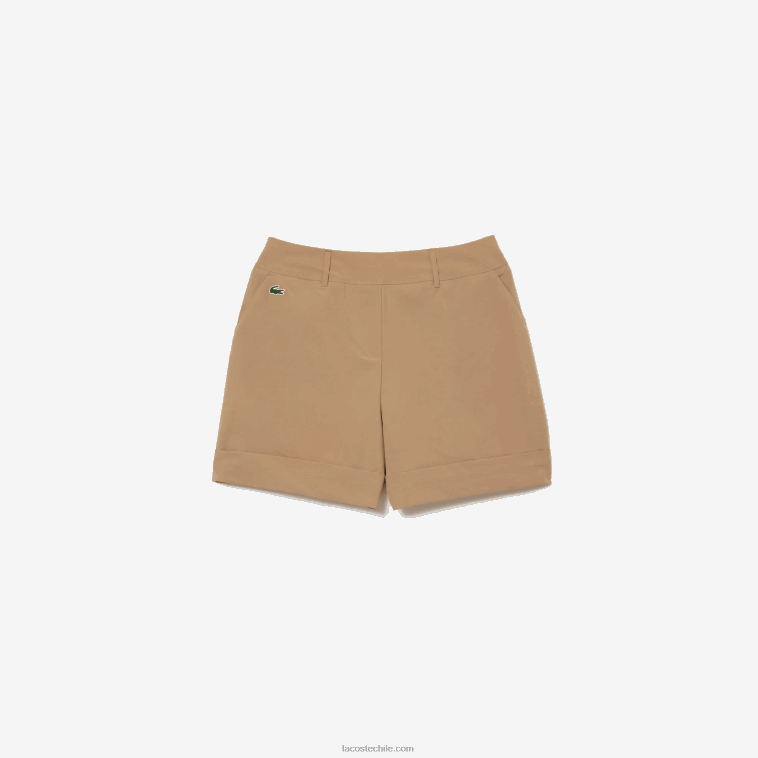 mujer Lacoste beige cb8 Bermudas deportivas elásticas de golf N6XZ22452