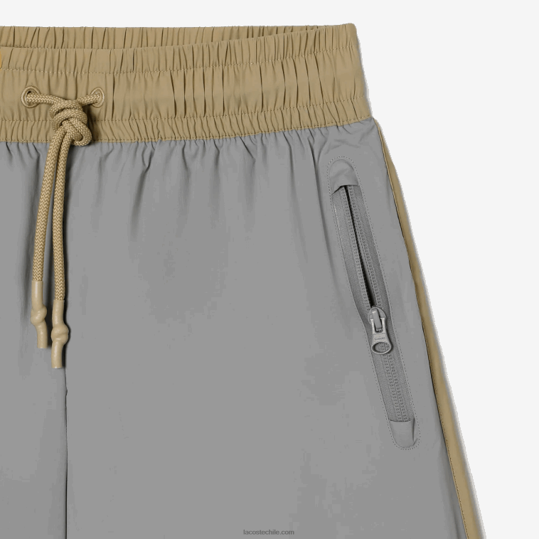 mujer Lacoste beige gris 7mt bermudas de dos tonos N6XZ22451