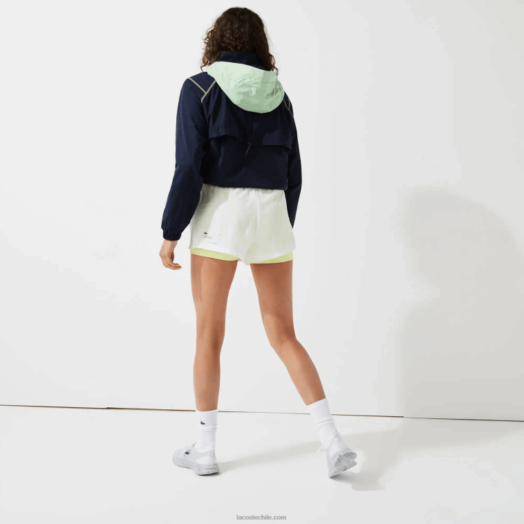 mujer Lacoste blanco llamativo amarillo 6b2 shorts deportivos ligeros de nailon N6XZ22659
