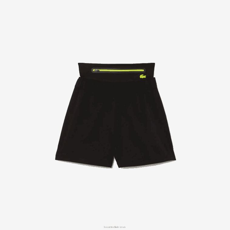 mujer Lacoste negro c31 shorts deportivos con cinturón removible N6XZ22644