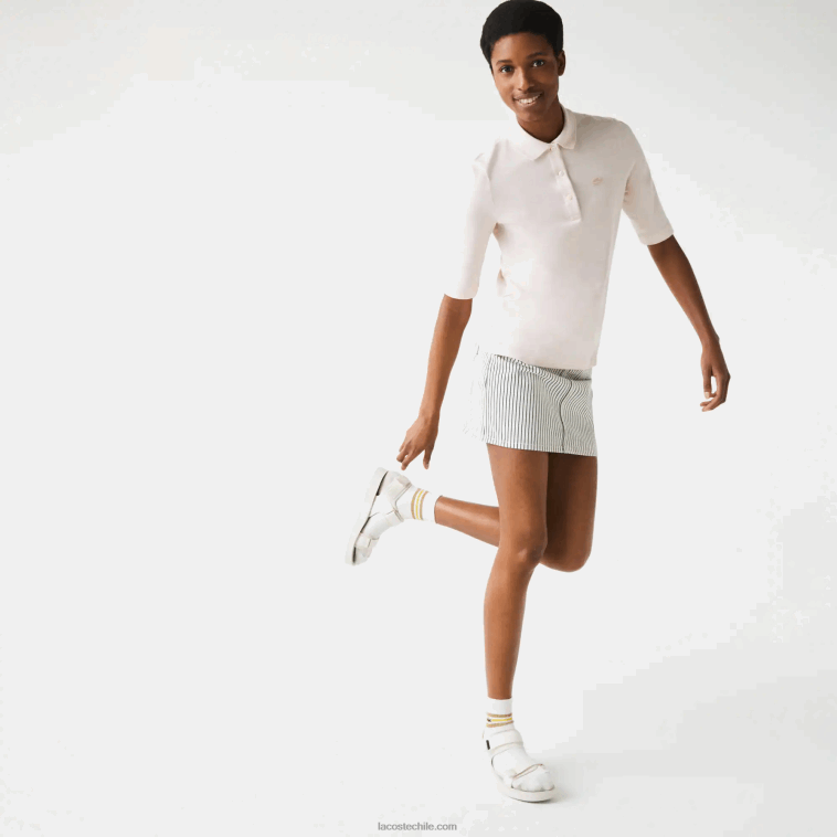 mujer Lacoste ady rosa claro polo slim fit de algodón flexible N6XZ22514
