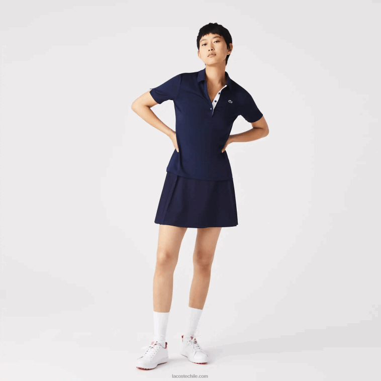 mujer Lacoste azul marino blanco 525 Polo de golf elástico deportivo transpirable N6XZ22487