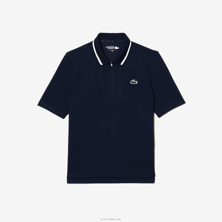 mujer Lacoste azul marino blanco 525 Polo ultra seco de golf de corte holgado N6XZ22359