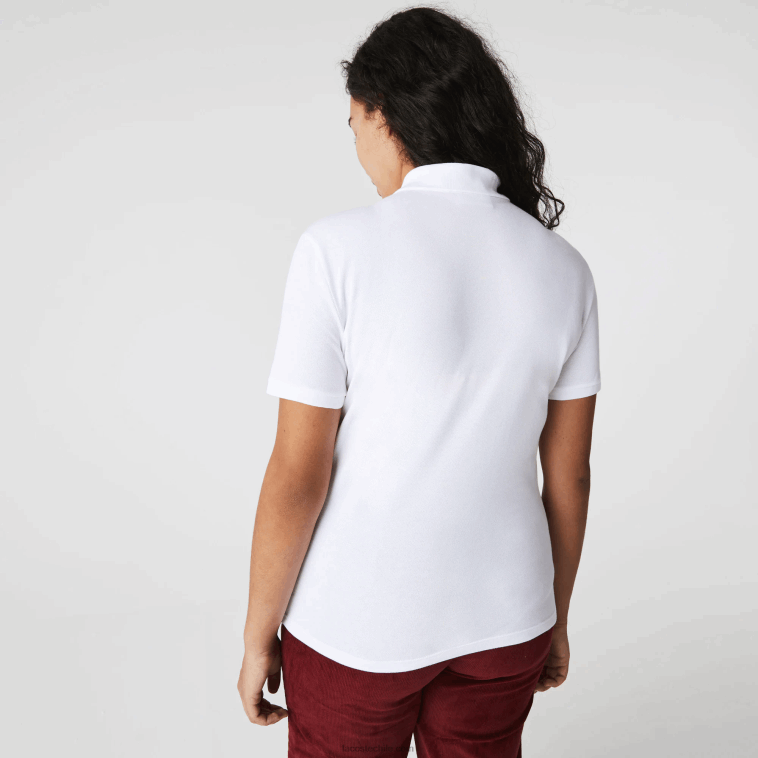 mujer Lacoste blanco 001 polo slim fit de piqué de algodón elástico N6XZ22468