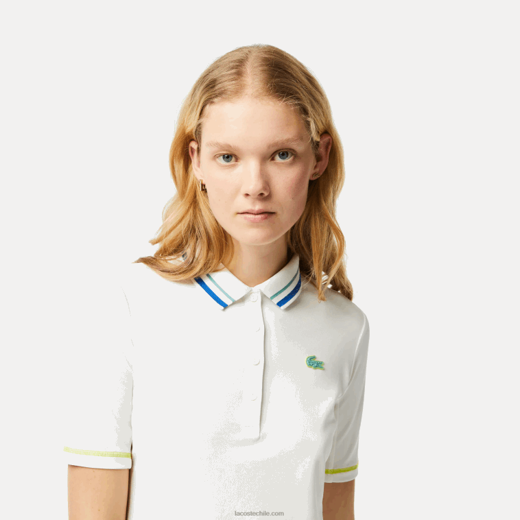 mujer Lacoste blanco 70v Polo piqué ultra-dry de tenis N6XZ22366