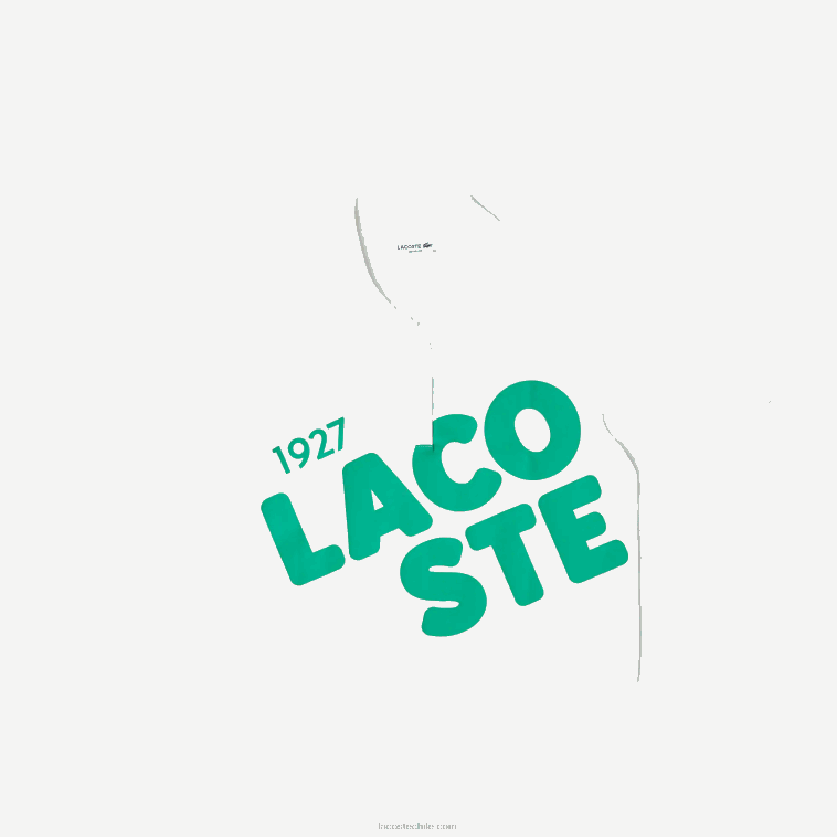 mujer Lacoste blanco 70v polo de corte holgado de algodón orgánico con estampado N6XZ22525