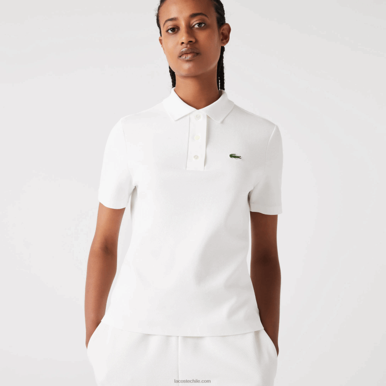 mujer Lacoste blanco 70v polo regular fit de algodón orgánico a rayas N6XZ22503