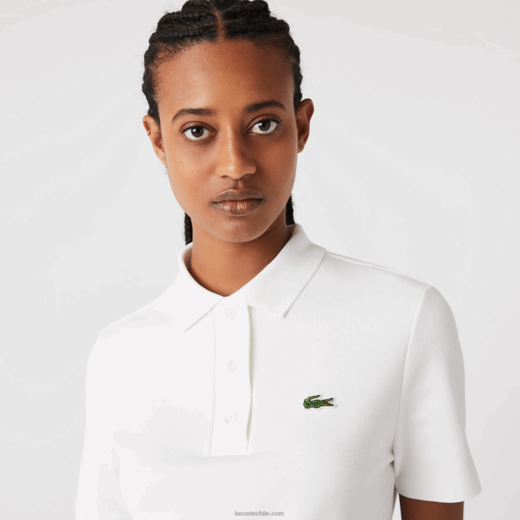 mujer Lacoste blanco 70v polo regular fit de algodón orgánico a rayas N6XZ22503