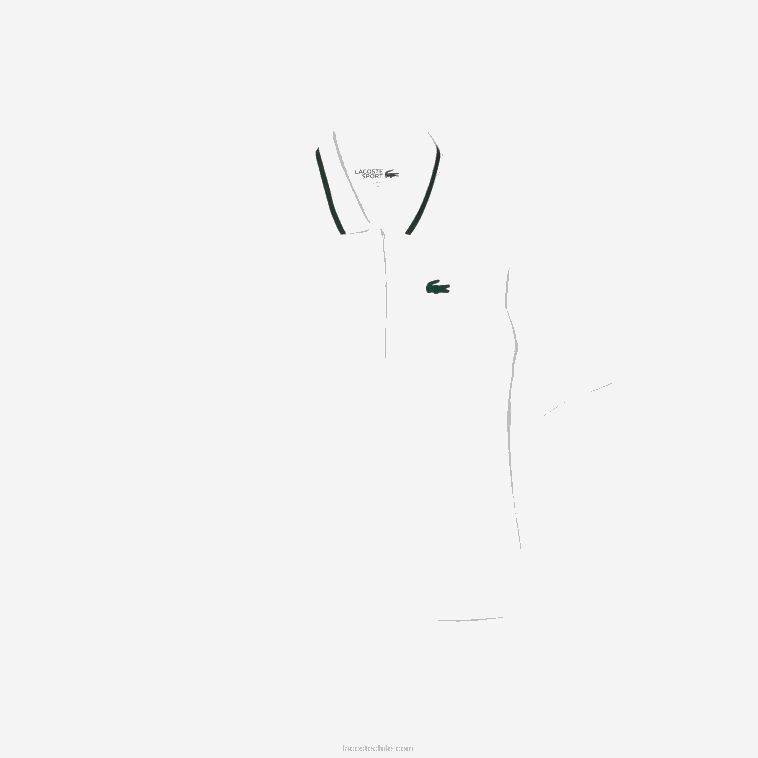 mujer Lacoste blanco verde pb4 polo deportivo de tenis de piqué termorregulador N6XZ22461