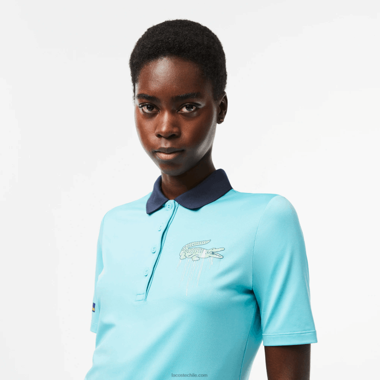 mujer Lacoste menta bvg polo sport miami edición abierta N6XZ22372
