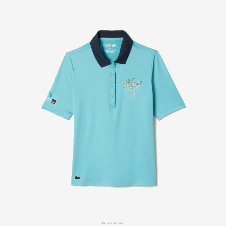 mujer Lacoste menta bvg polo sport miami edición abierta N6XZ22372
