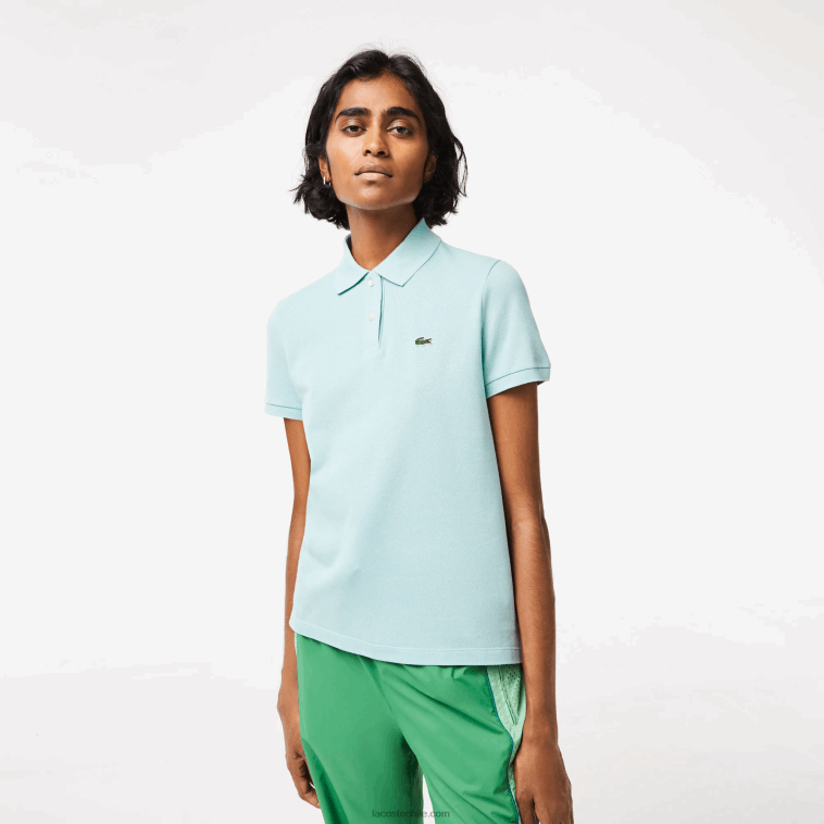 mujer Lacoste menta lgf Polo de petit piqué de algodón suave de corte regular N6XZ22362