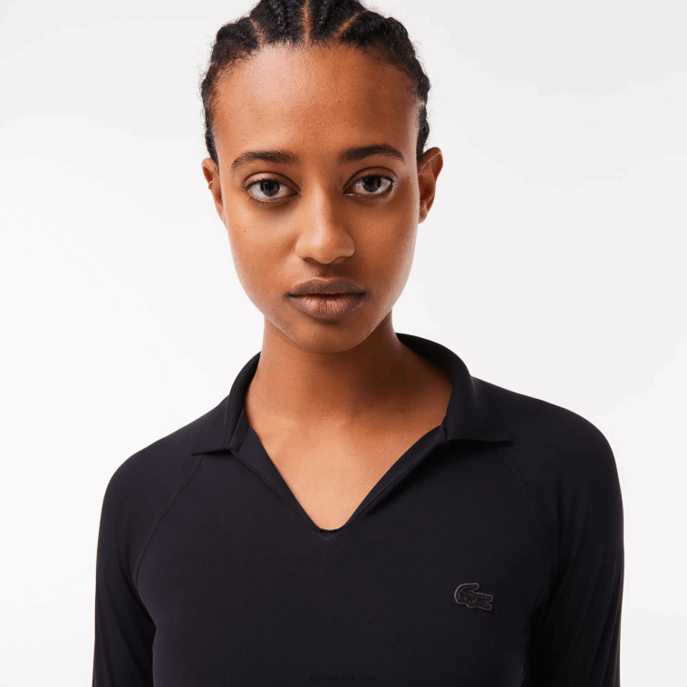 mujer Lacoste negro 031 polo corto de manga larga N6XZ22483