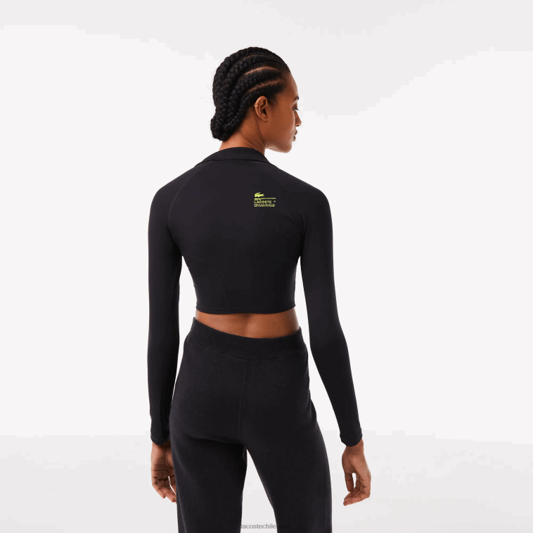 mujer Lacoste negro 031 polo corto de manga larga N6XZ22483