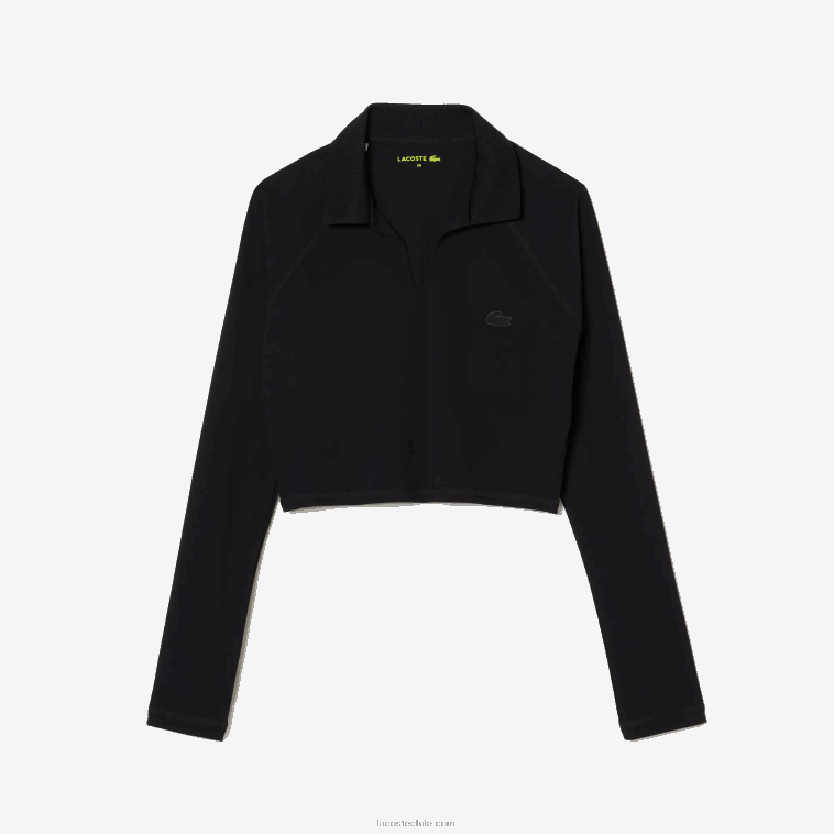 mujer Lacoste negro 031 polo corto de manga larga N6XZ22483
