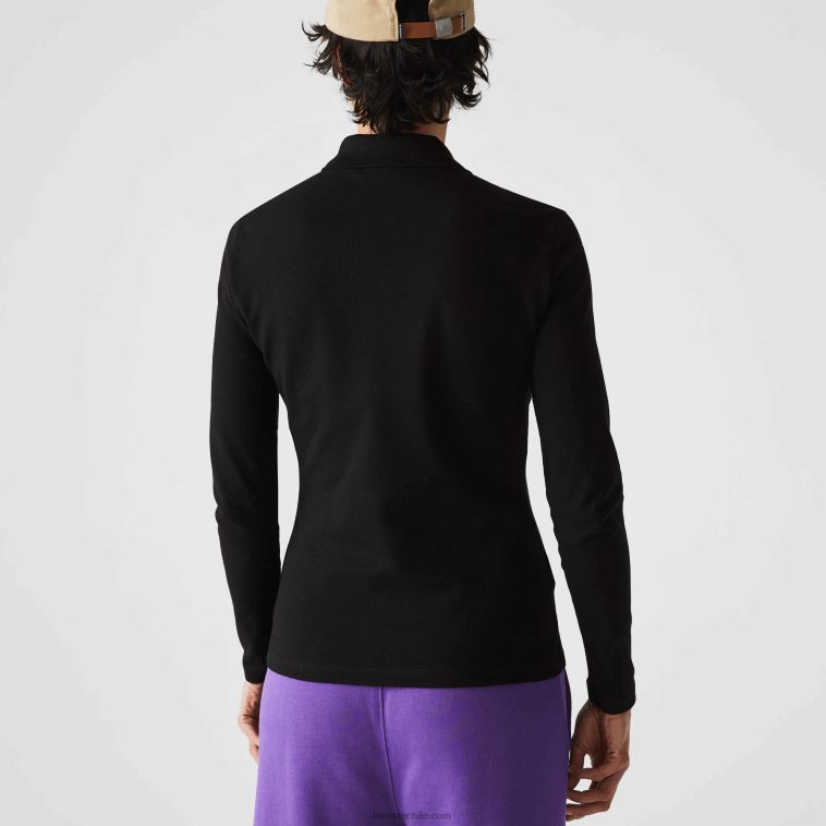mujer Lacoste negro 031 polo slim fit de piqué elástico N6XZ22478