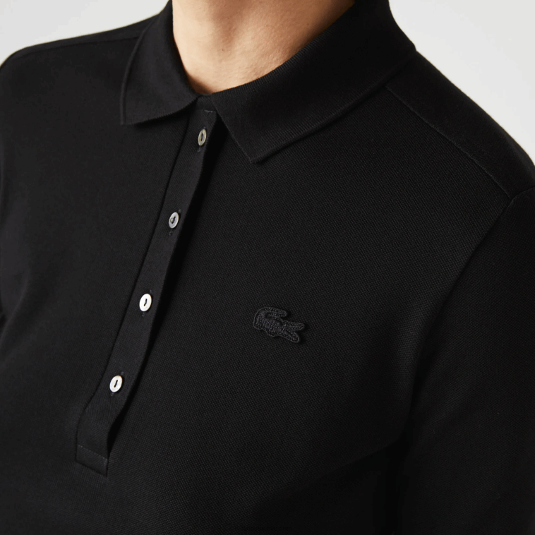 mujer Lacoste negro 031 polo slim fit de piqué elástico N6XZ22478