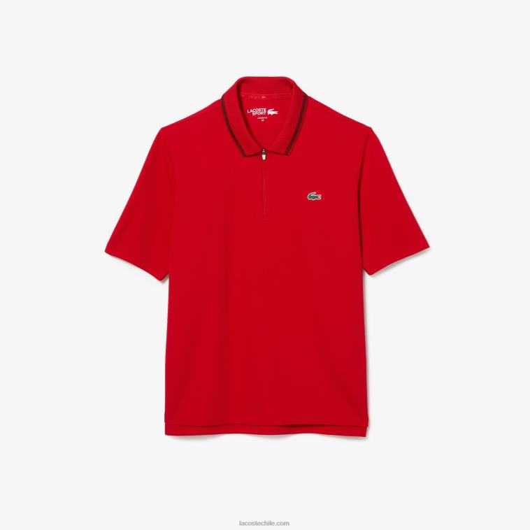 mujer Lacoste rojo burdeos z50 Polo deportivo de golf con cremallera en el cuello N6XZ22465