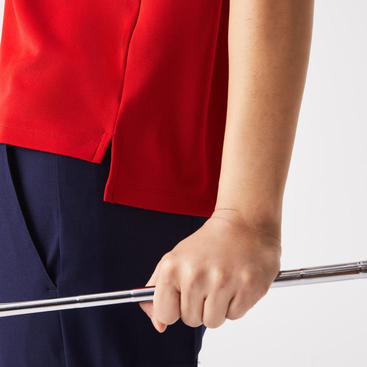 mujer Lacoste rojo burdeos z50 Polo deportivo de golf con cremallera en el cuello N6XZ22465